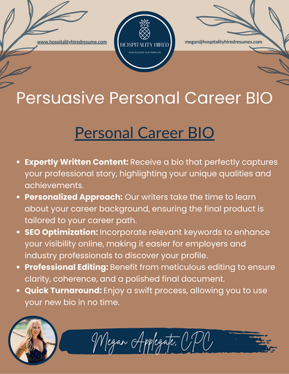 Professional Career BIO - Resume Writing Services