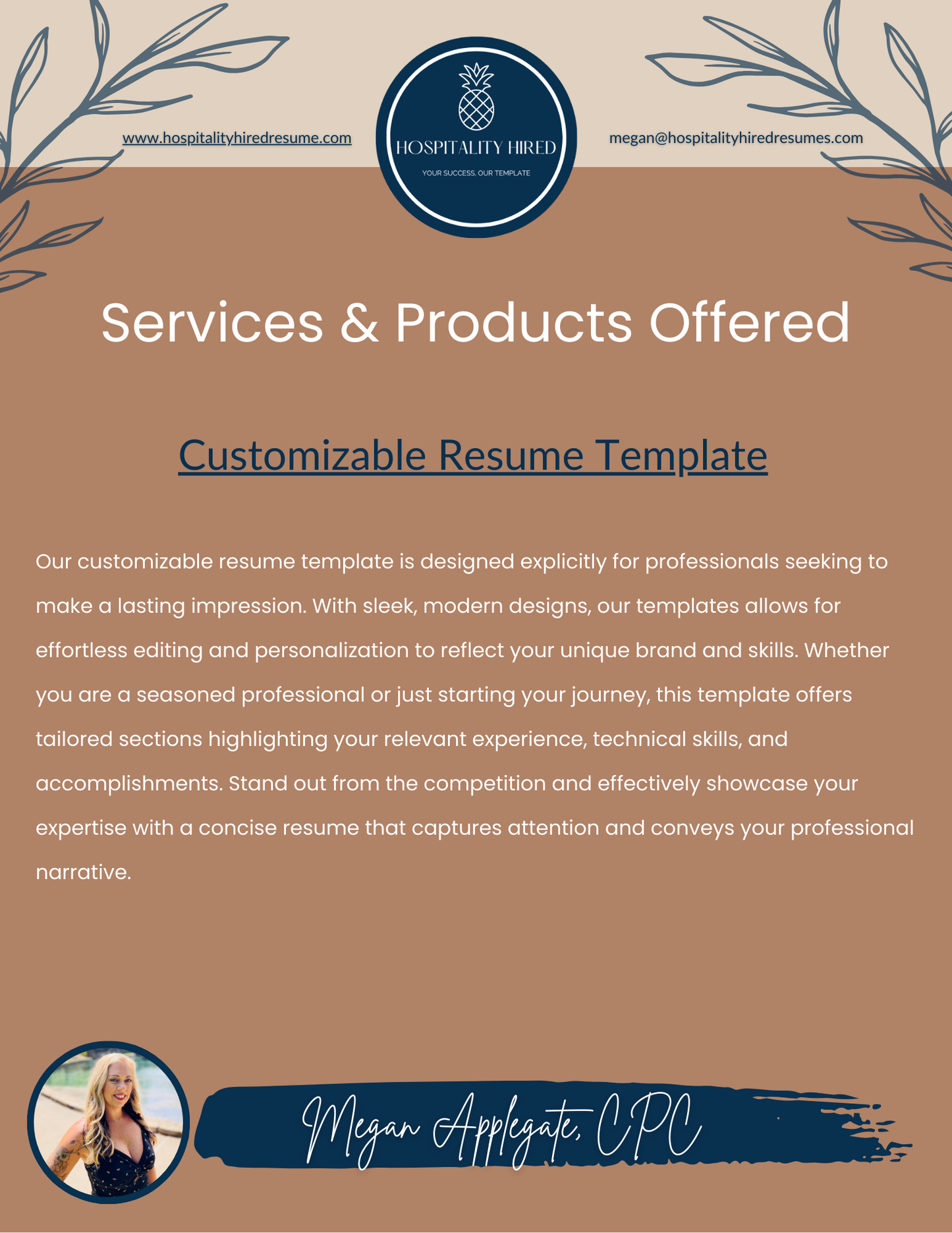 Customizable Professional Canva Resume Template- Resume Writing Services